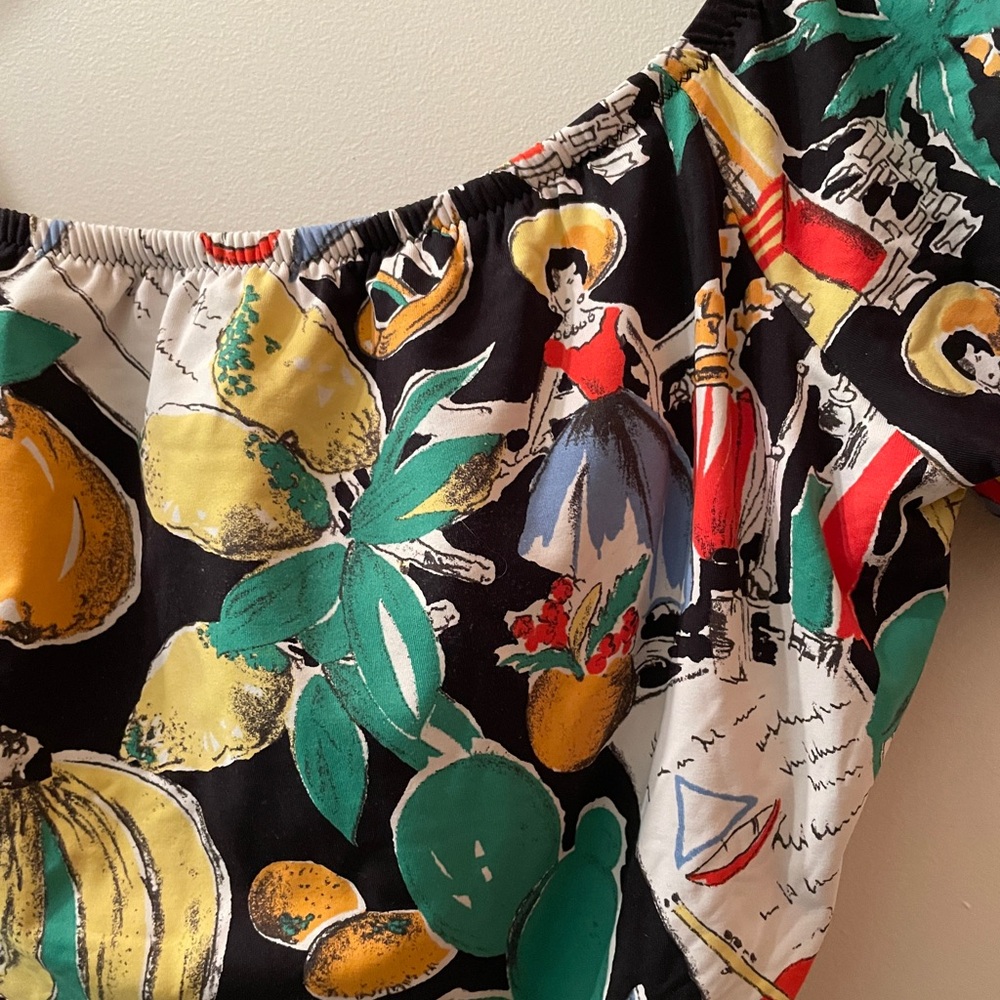 J.Crew off the shoulder tropical one piece swimsuit, Size 10